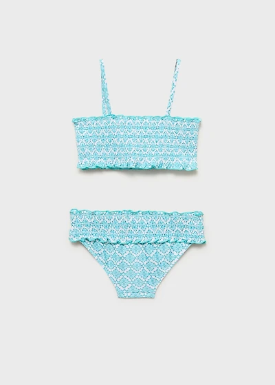 Printed bandeau bikini