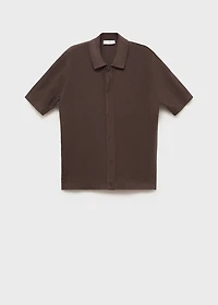 Knitted structured shirt with lace design