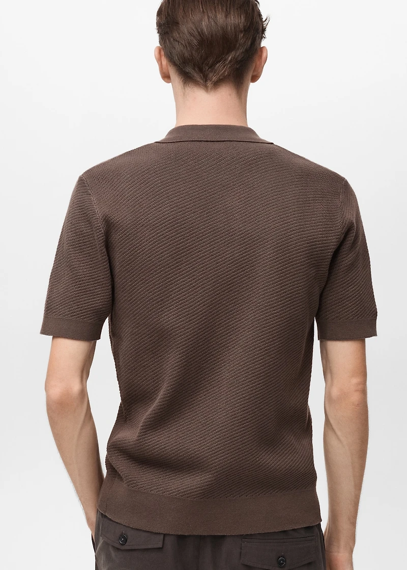 Knitted structured shirt with lace design