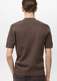 Knitted structured shirt with lace design