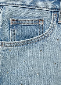 Low-waist shorts with rhinestones