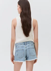 Low-waist shorts with rhinestones