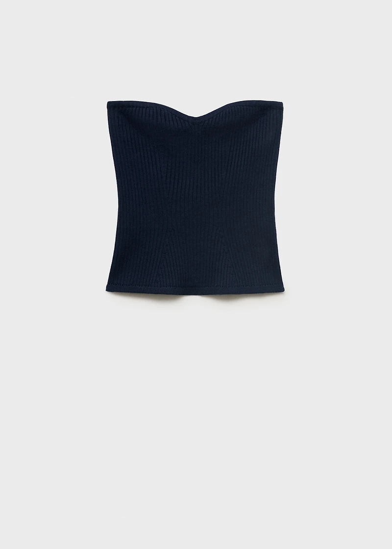 Strapless knitted top