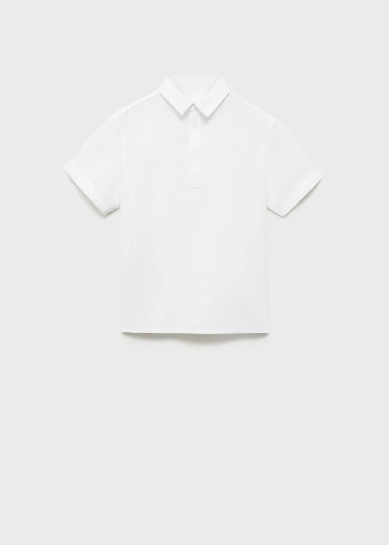 Linen-blend short-sleeve shirt