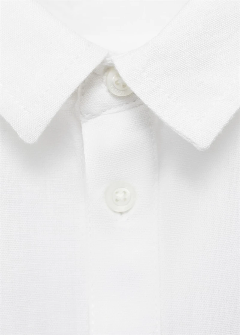 Linen-blend short-sleeve shirt