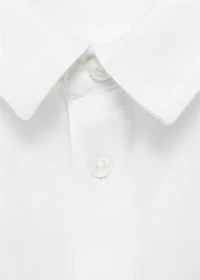 Linen-blend short-sleeve shirt