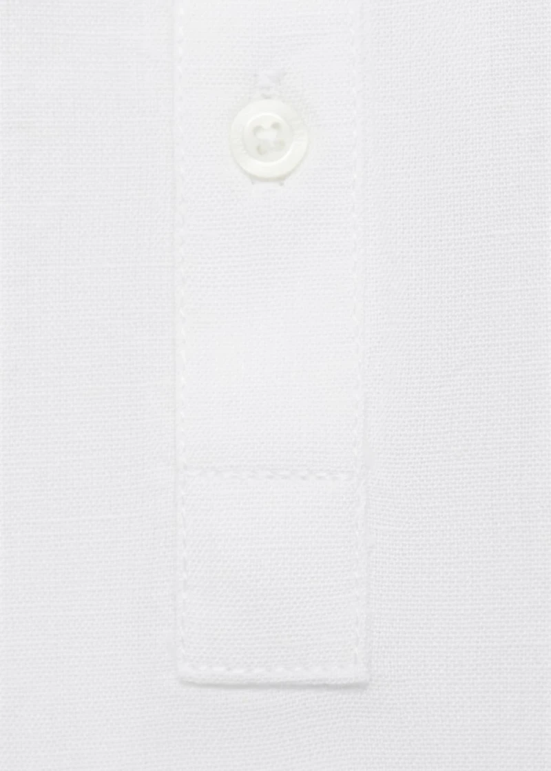 Linen-blend short-sleeve shirt