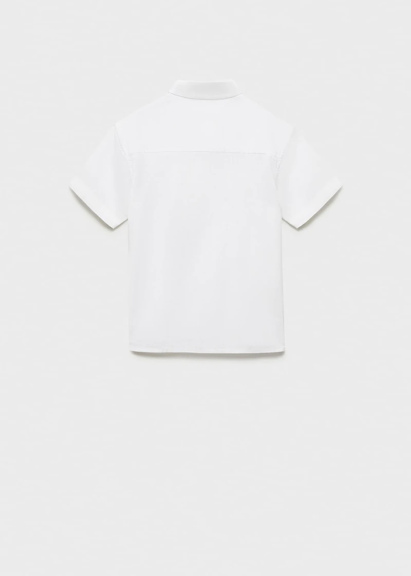 Linen-blend short-sleeve shirt