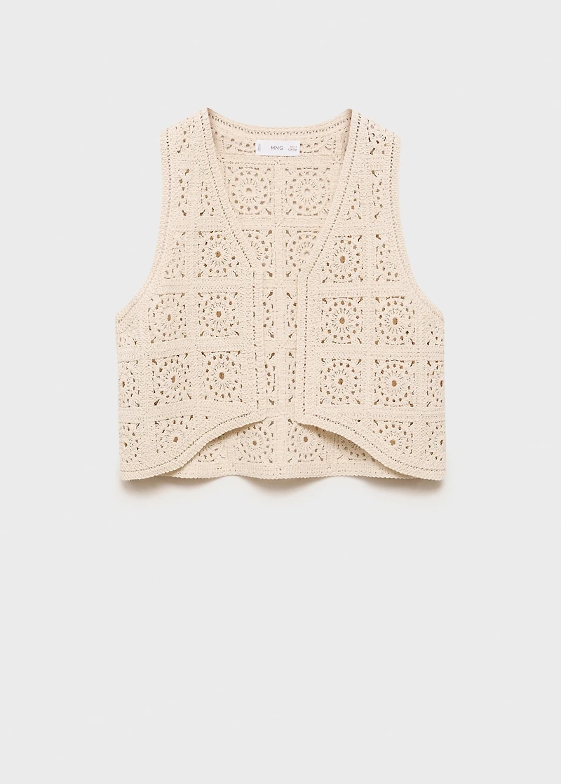 Crochet knitted vest