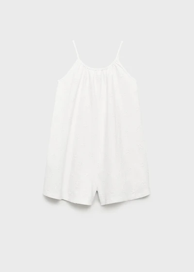 Floral embroidery jumpsuit