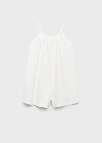 Floral embroidery jumpsuit