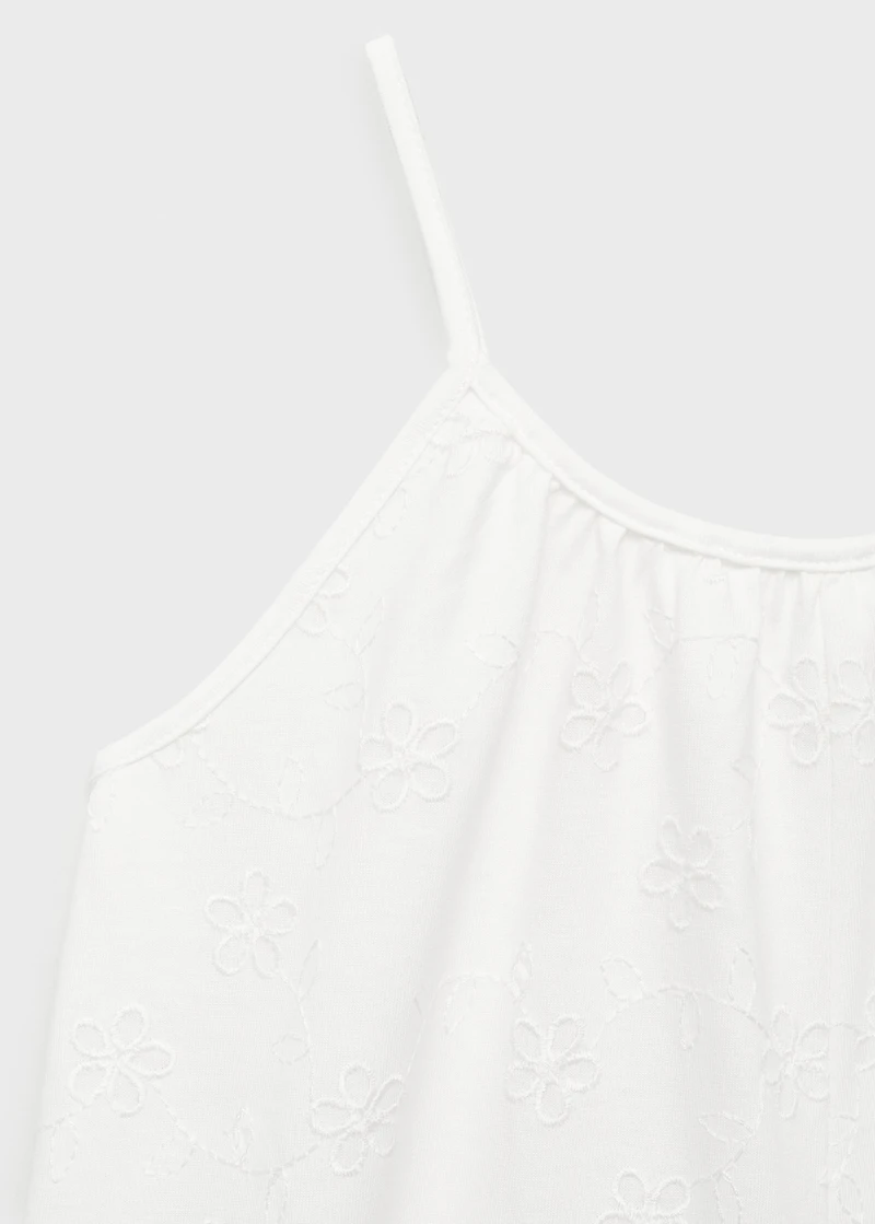 Floral embroidery jumpsuit