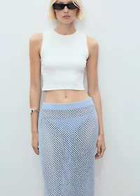 Knitted skirt with rhinestone detail