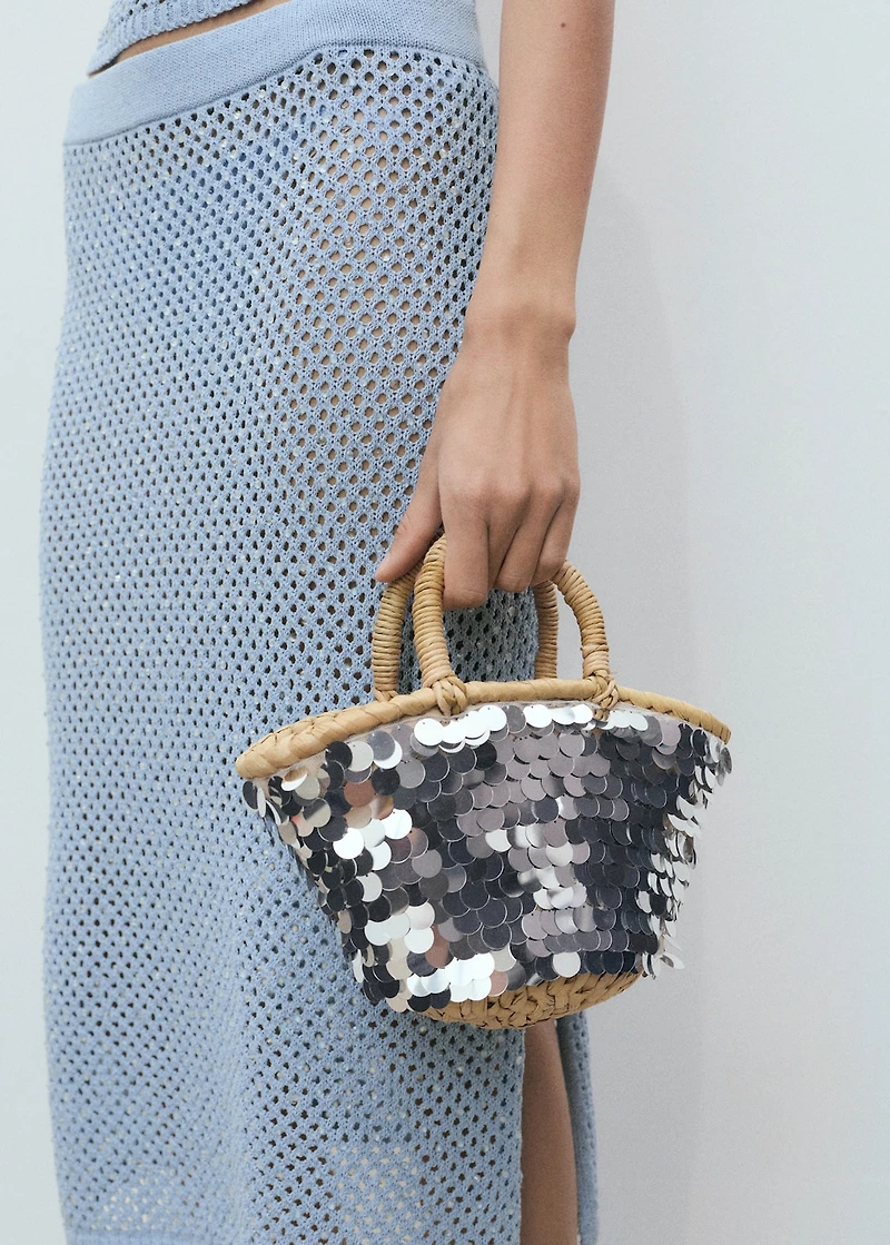 Knitted skirt with rhinestone detail