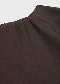 Draped dress with perkins collar