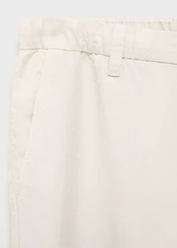 Linen-blend pants with an elastic waistband