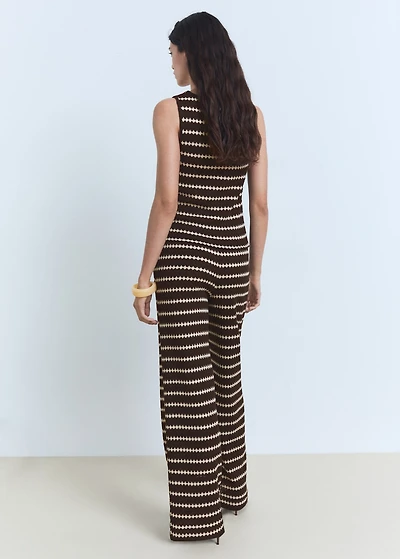 Knitted pants with geometric print