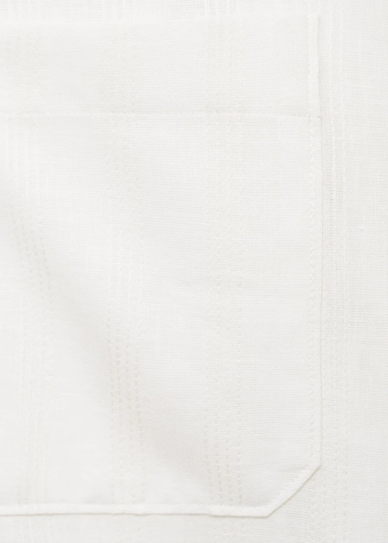 Linen-blend overshirt with pockets