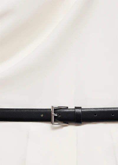 Long jumpsuit with draped neck and belt