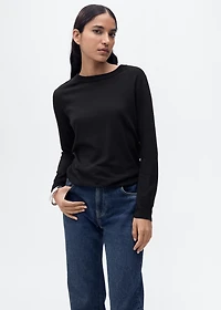 Wool-blend round-neck sweater