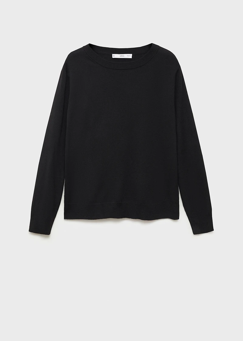 Wool-blend round-neck sweater