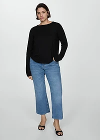 Wool-blend round-neck sweater