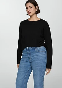 Wool-blend round-neck sweater