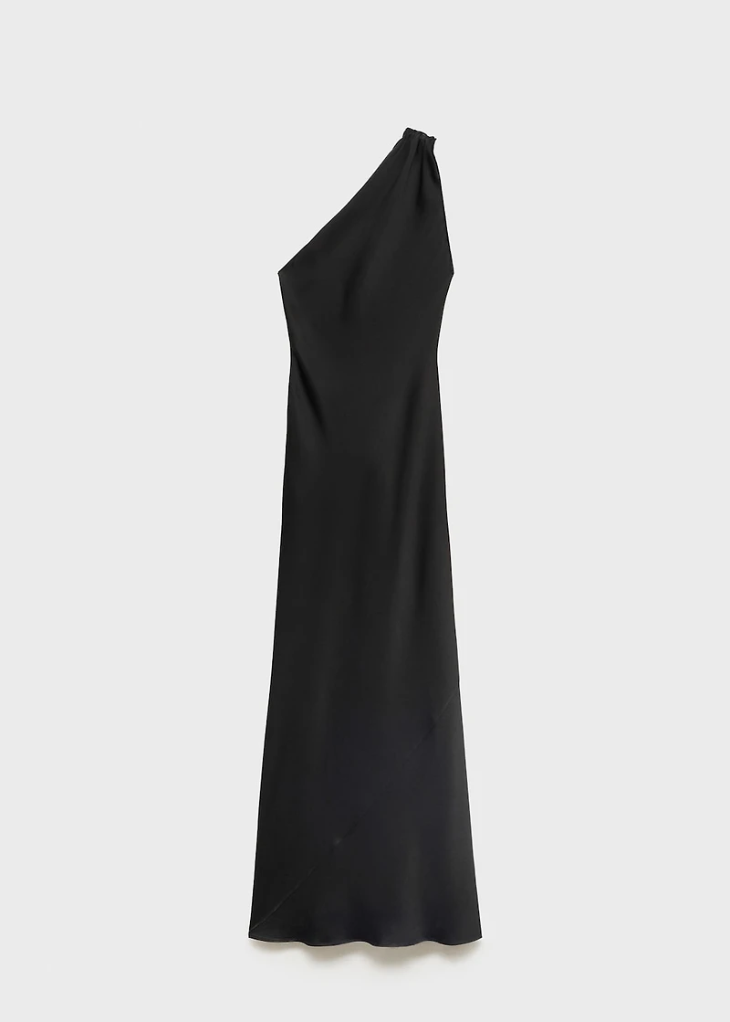 Asymmetrical bow-neck dress