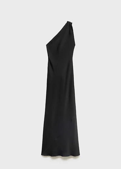 Asymmetrical bow-neck dress