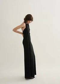Asymmetrical bow-neck dress