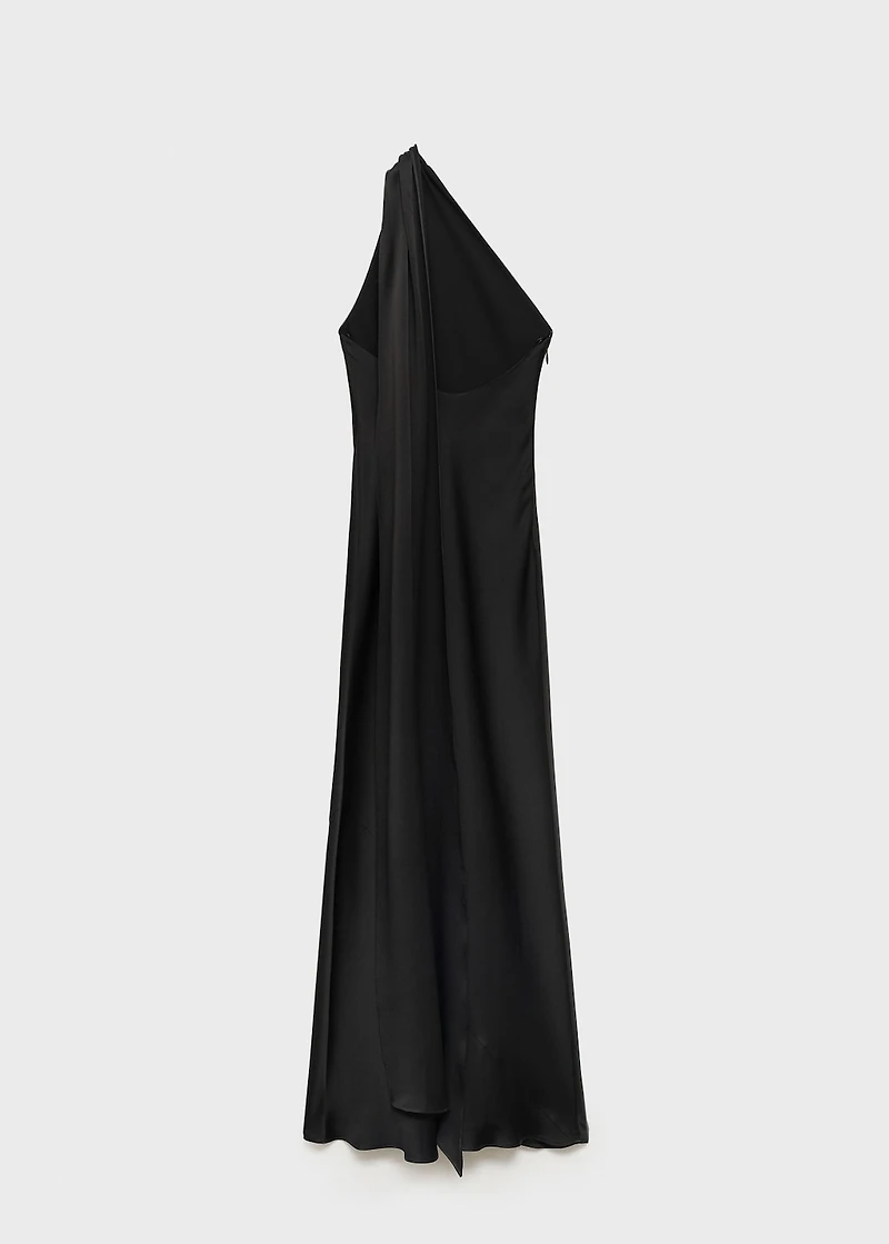 Asymmetrical bow-neck dress