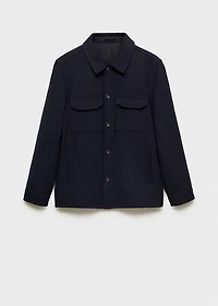 Flannel wool-blend overshirt