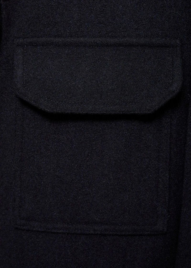 Flannel wool-blend overshirt