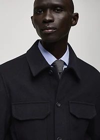 Flannel wool-blend overshirt