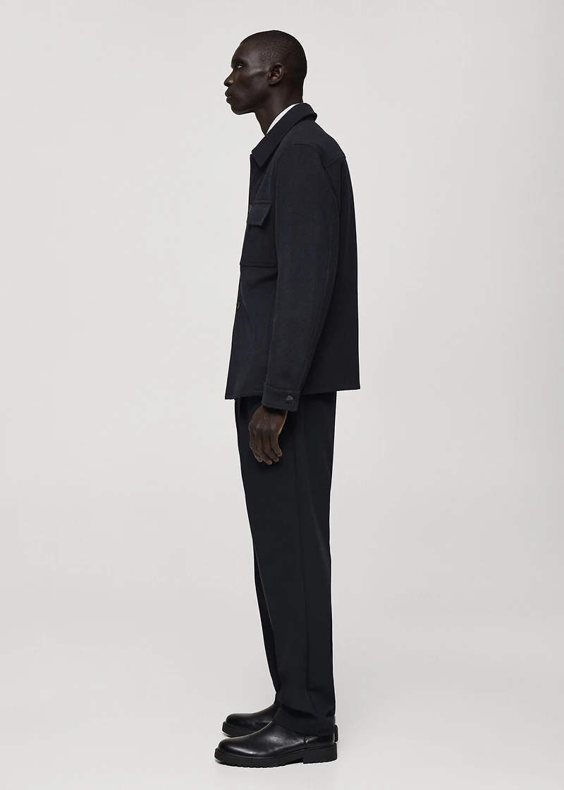 Flannel wool-blend overshirt