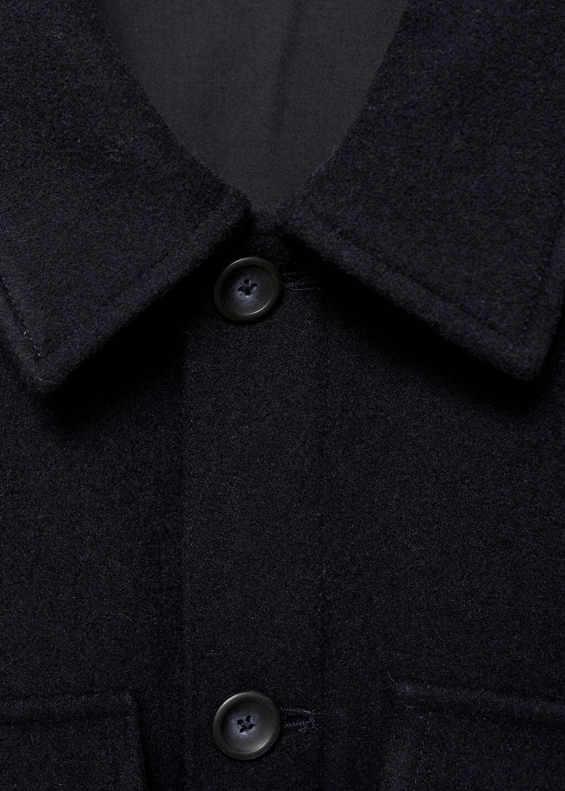 Flannel wool-blend overshirt