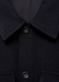 Flannel wool-blend overshirt