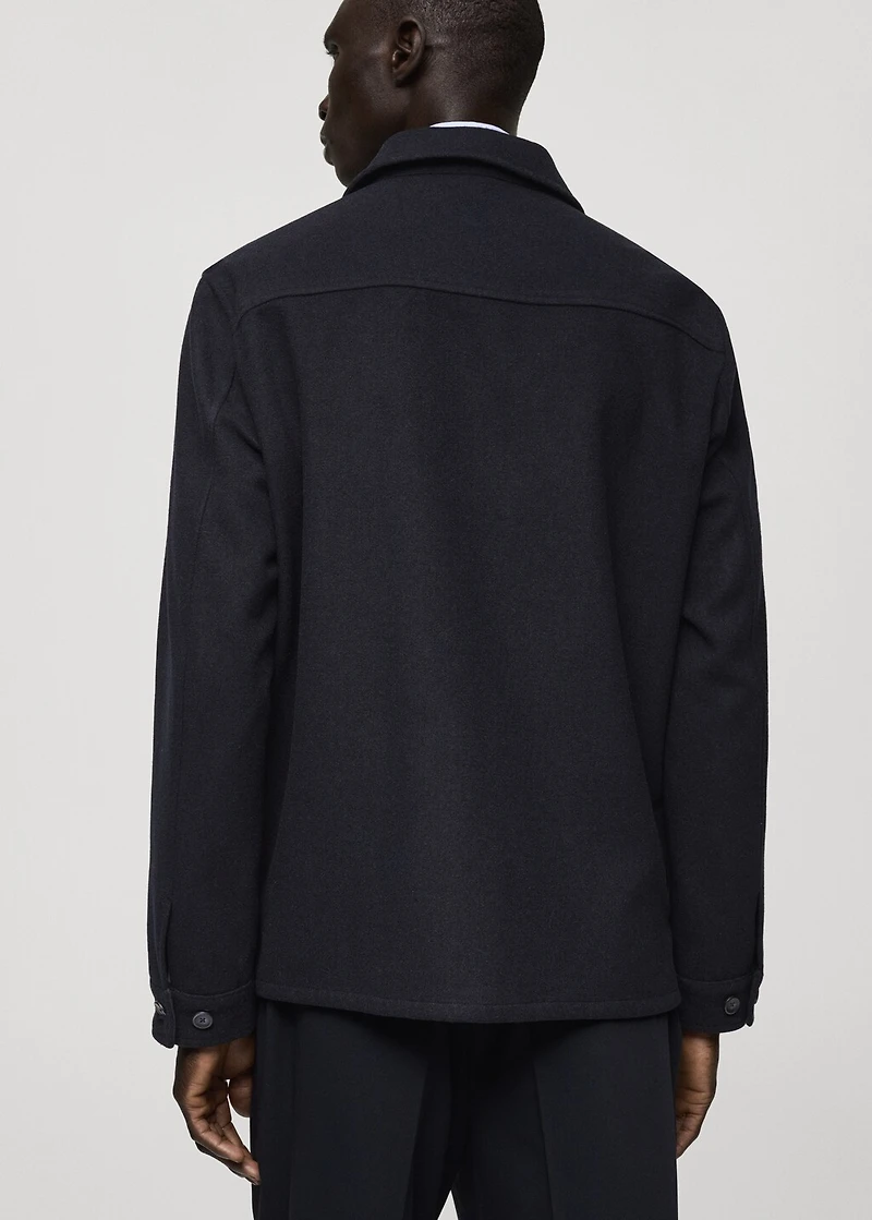 Flannel wool-blend overshirt