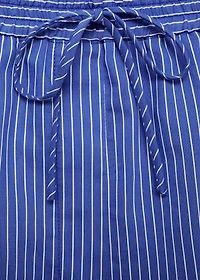 Striped cotton blend shorts