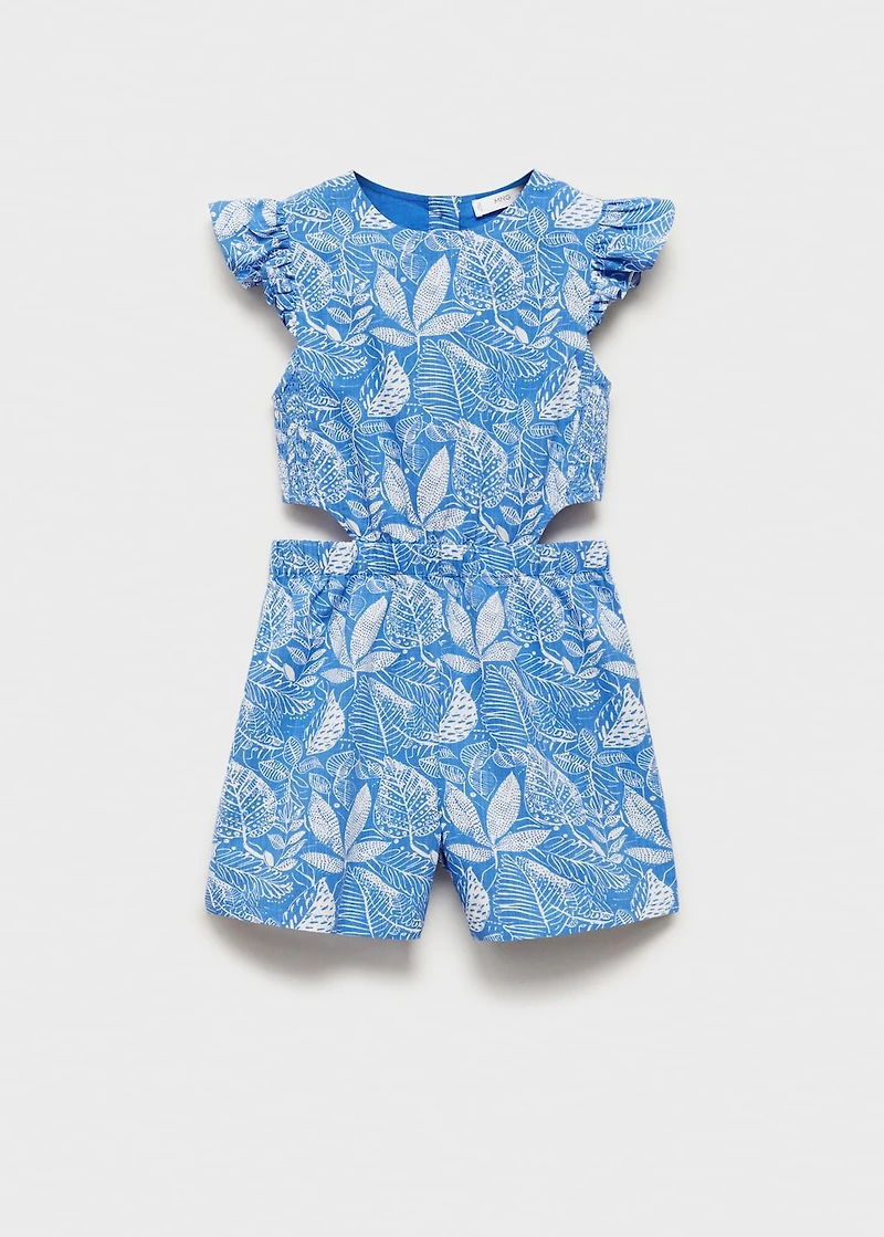 Printed jumpsuit with openings