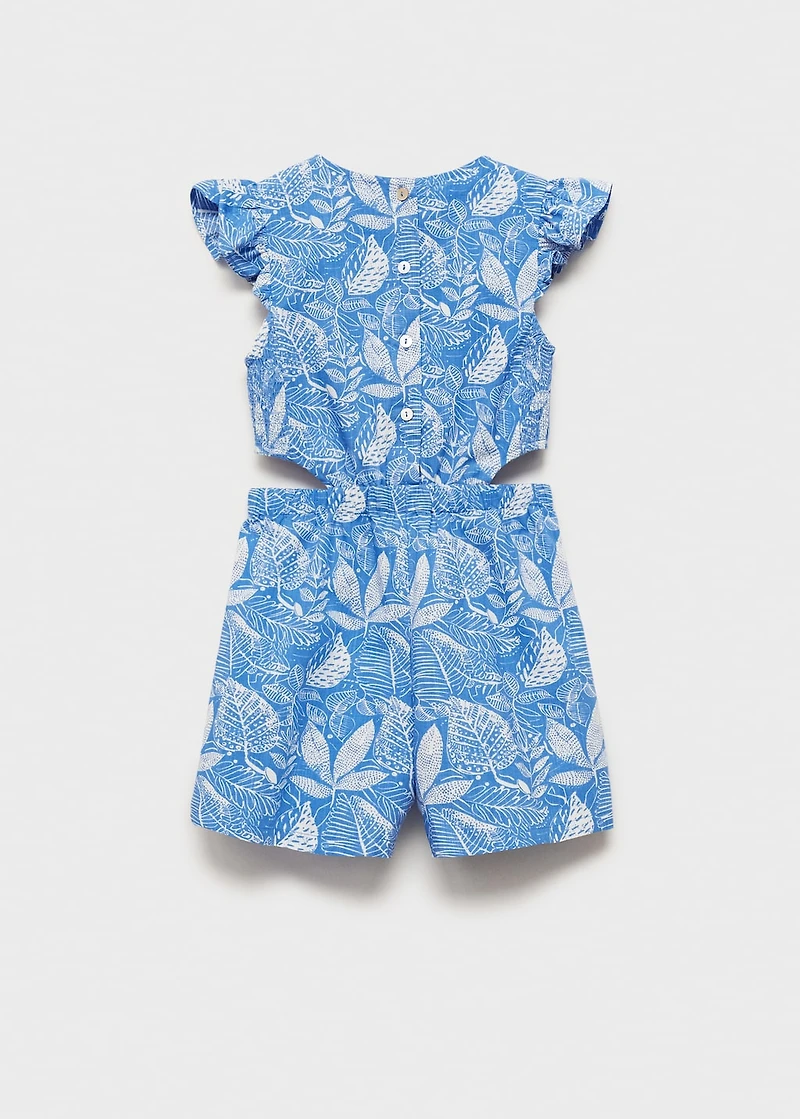 Printed jumpsuit with openings