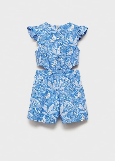 Printed jumpsuit with openings
