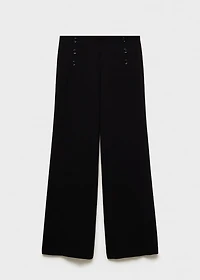 Wide leg pants with buttons