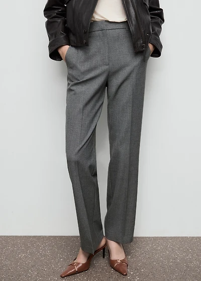 Straight mid-rise pants