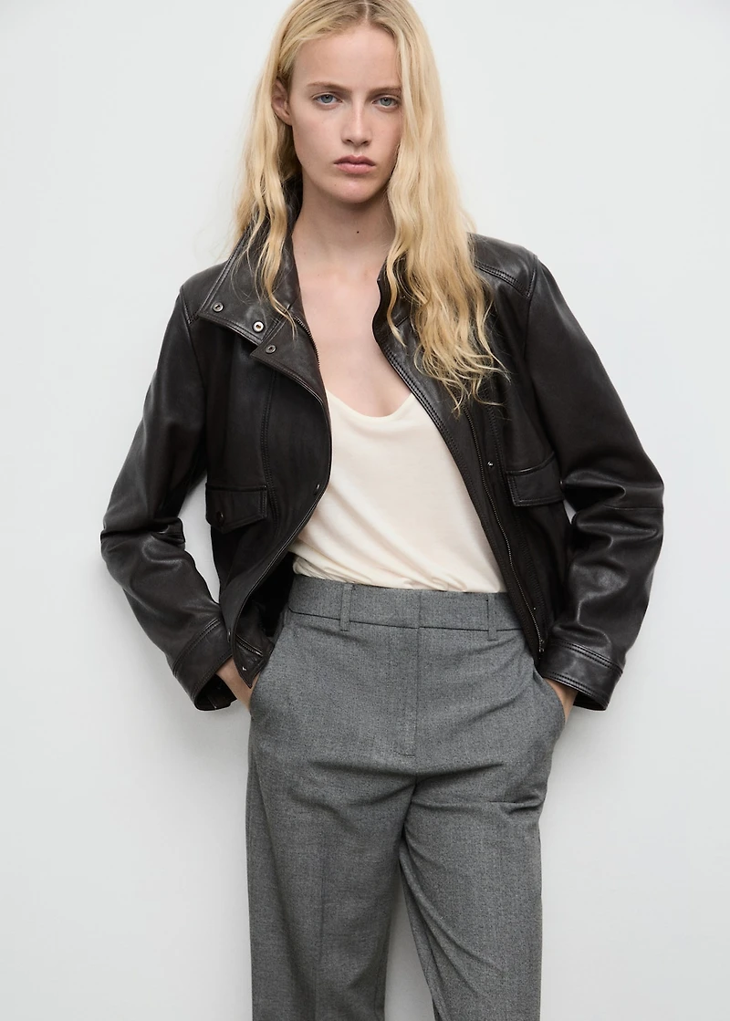 Straight mid-rise pants