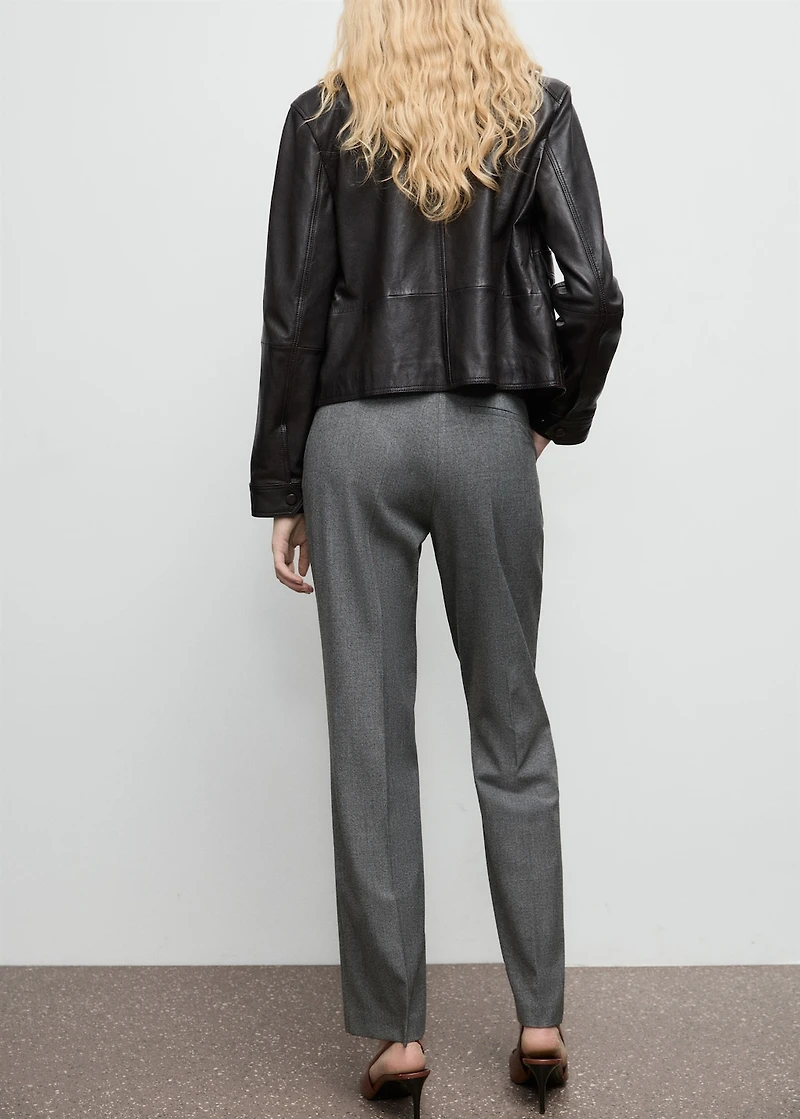 Straight mid-rise pants
