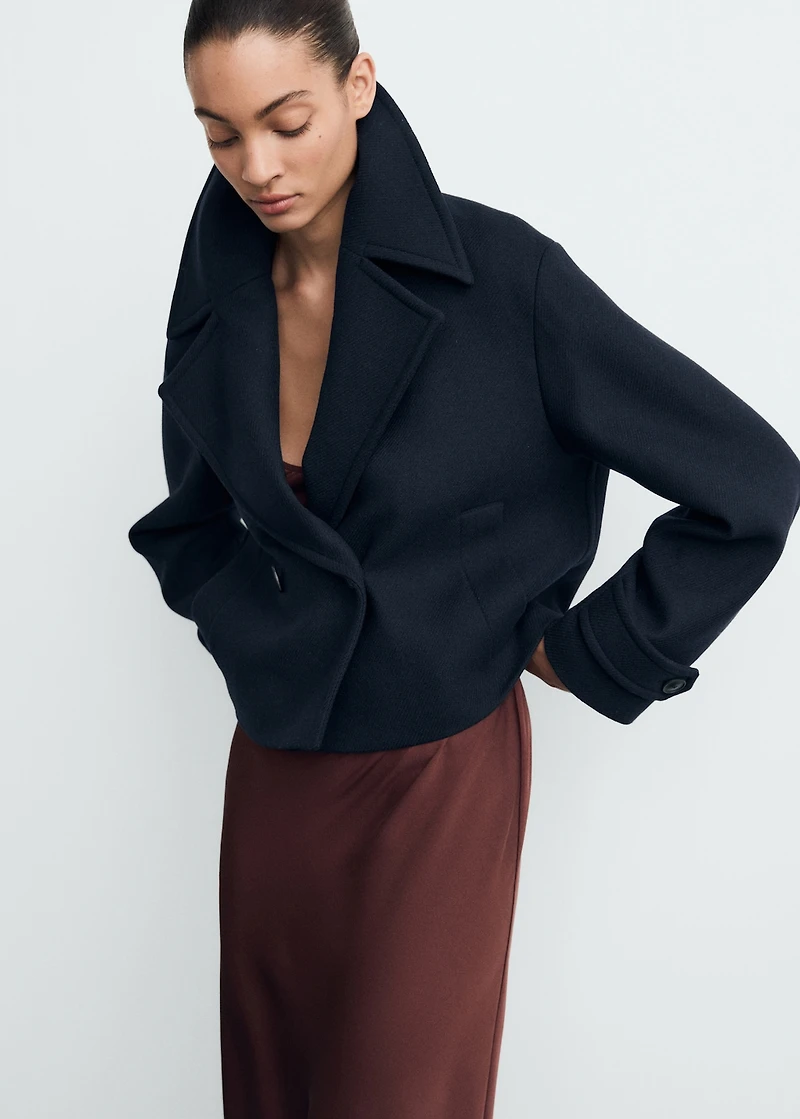Wool-blend jacket with maxi lapels