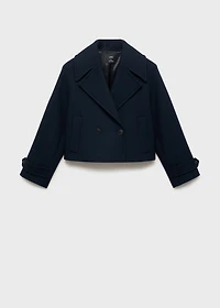 Wool-blend jacket with maxi lapels