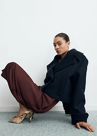 Wool-blend jacket with maxi lapels