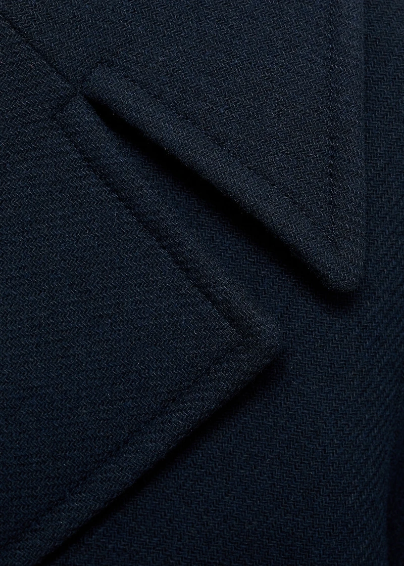 Wool-blend jacket with maxi lapels